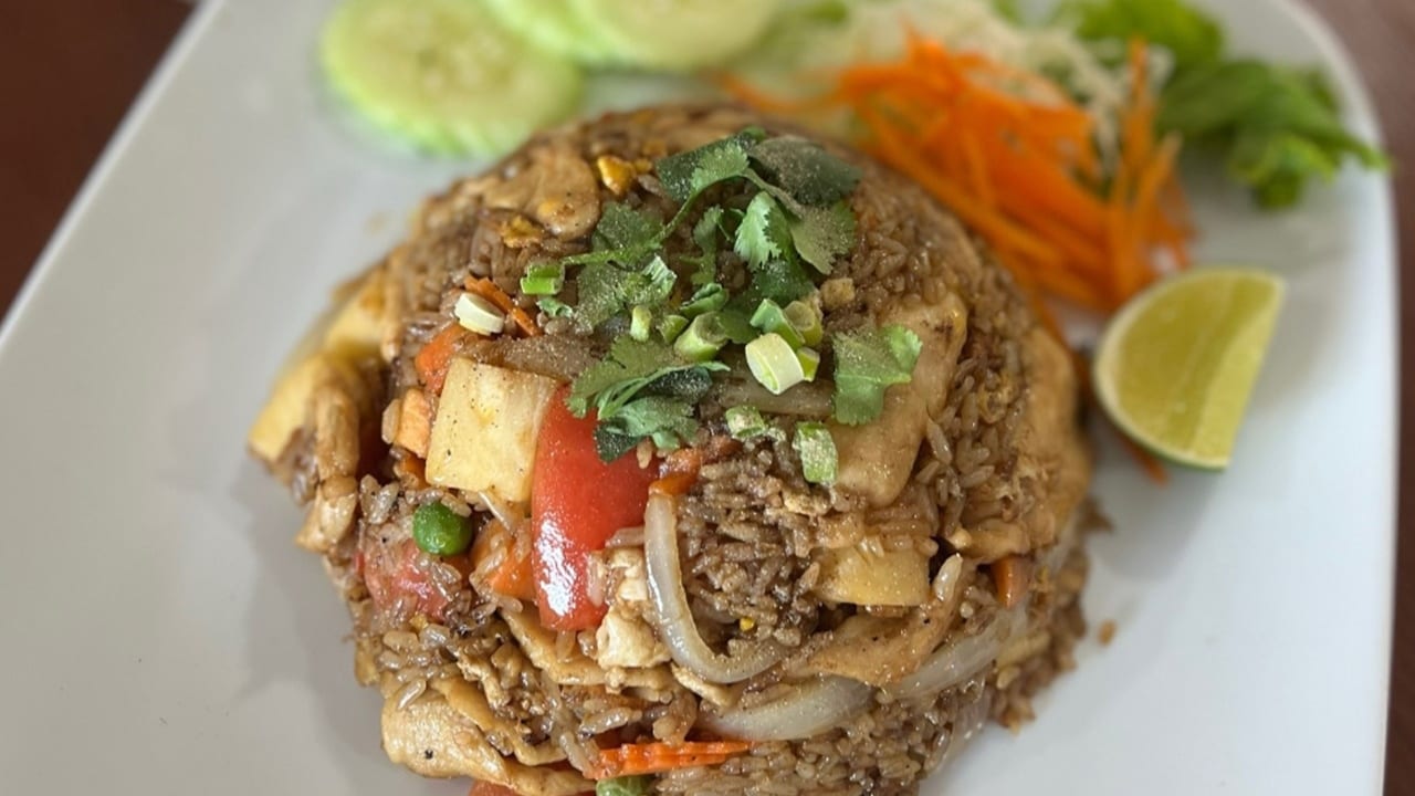 (L) Pineapple Fried Rice.