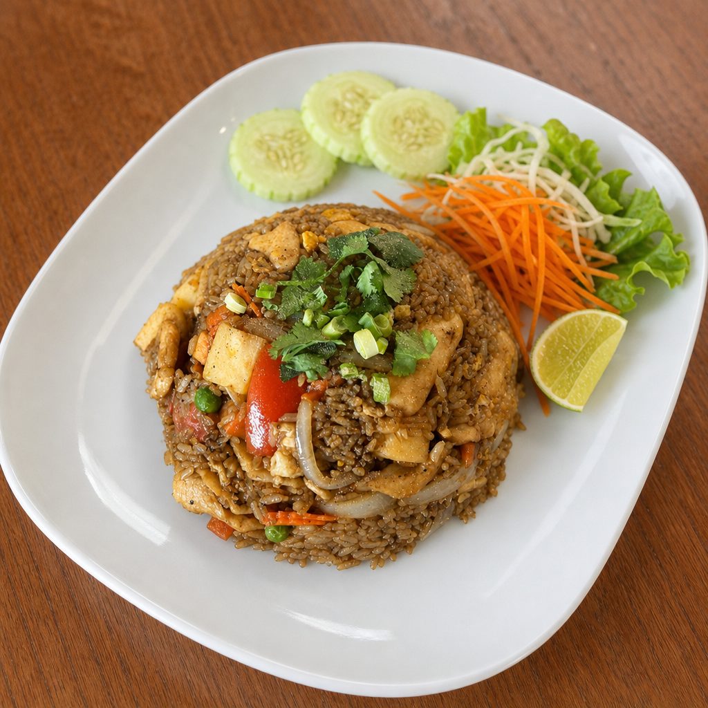 (L) Pineapple Fried Rice.