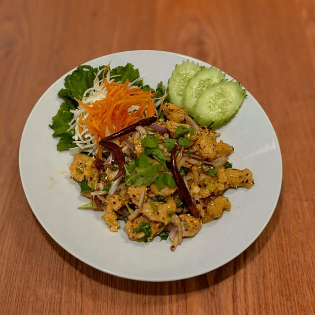 Crispy Chicken Larb Salad.