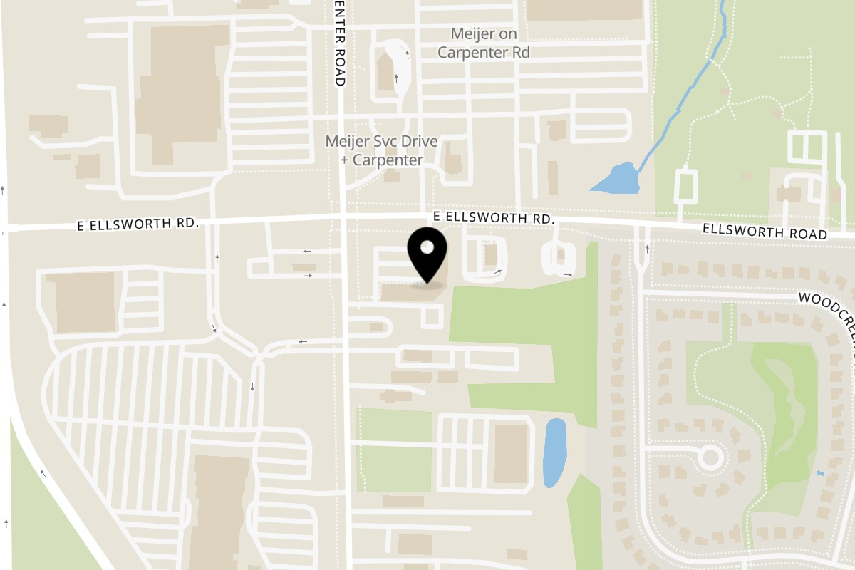 Map showing the location of Bangkok Chinatown Cuisine on 4023 Carpenter Rd in Ypsilanti
